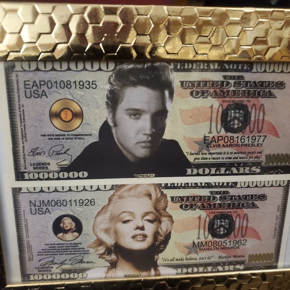 Elvis and  Marilyn Monroe framed
